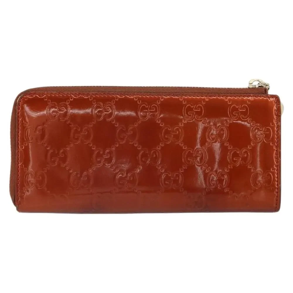 Gucci GG Canvas Shiny Guccissima Wallet Orange